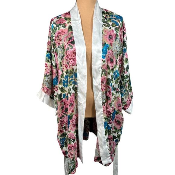 Vintage Gold Label Victoria's Secret Floral Robe One Size Elegant Feminine - Picture 9 of 14